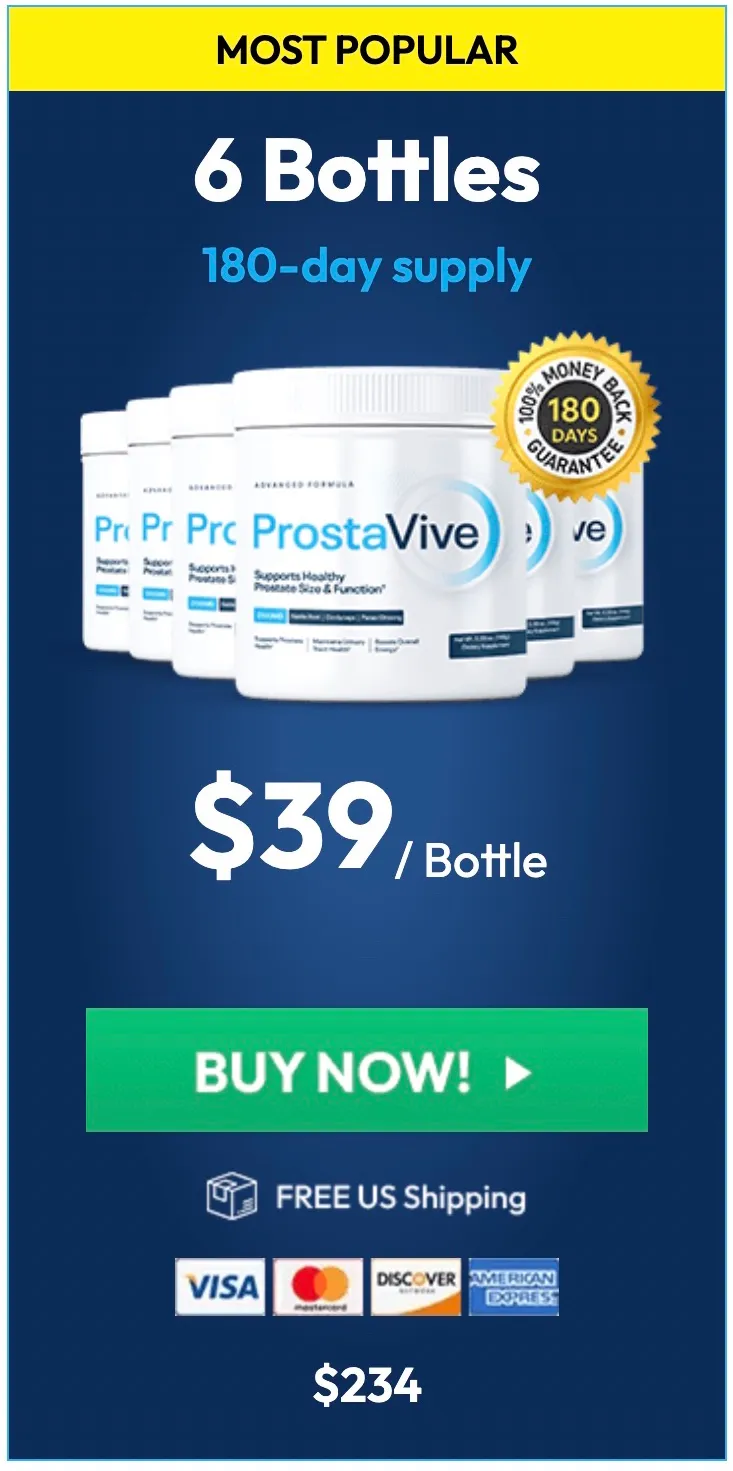 ProstaVive 180 day supply, 6 bottles